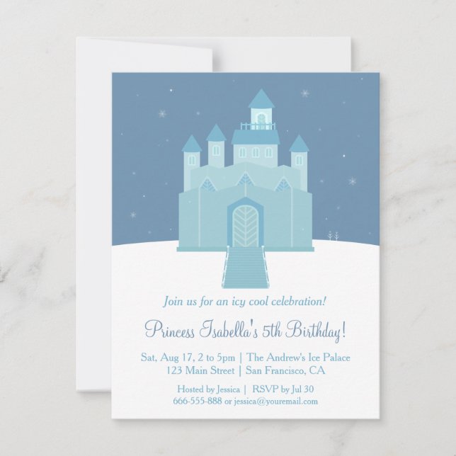 Invitación Palacio Congelado de Hielo de Invierno Fiesta de C (Anverso)