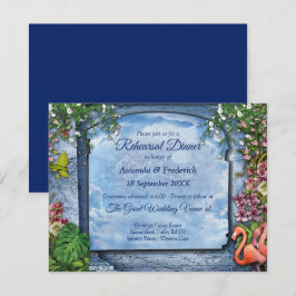 Invitación Palacio de Mármol Azul de época tropical