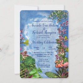 Invitación Palacio de Mármol Azul de época tropical