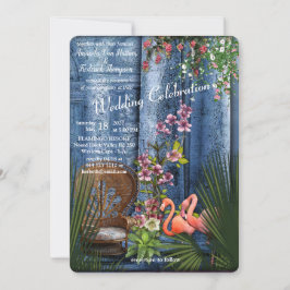 Invitación Palacio de Mármol Azul de época tropical