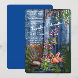 Invitación Palacio de Mármol Azul de época tropical