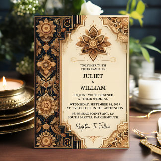 Invitación Palacio del Día Hindi Henna Mehndi Boda de estilo 