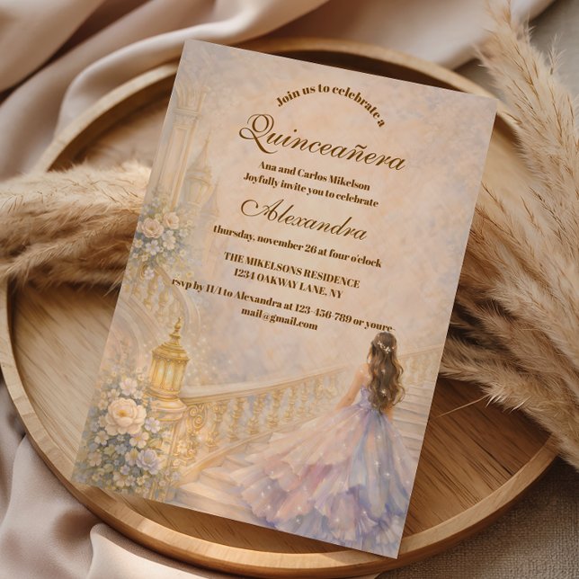 Invitación Palacio Encantado Quinceañera de Cuento de Hadas (Subido por el creador)