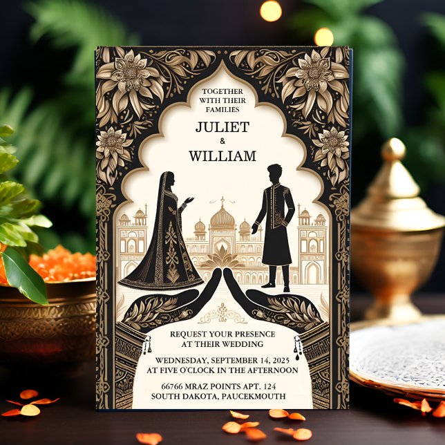 Invitación Palacio Hindi Henna Mehndi Boda de estilo indio (Subido por el creador)