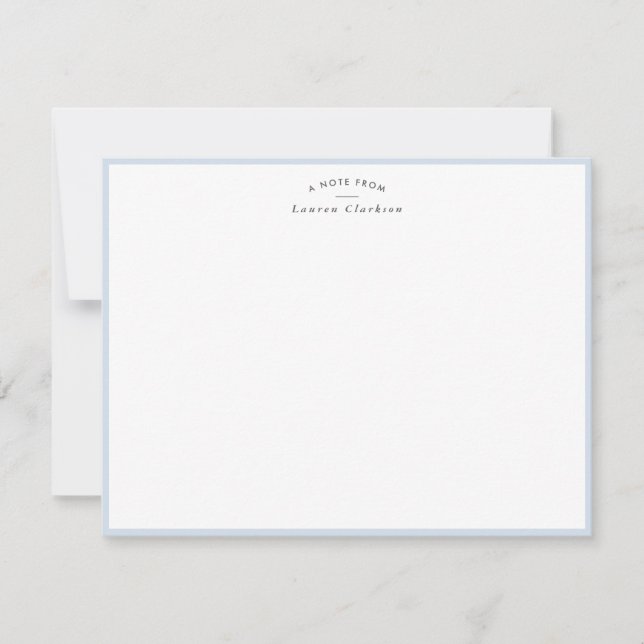 Invitación Pale Baby Blue Border Personalized Note Card (Anverso)