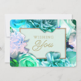 Invitación Pale Teal Rose Secret Gardens Birthday Card