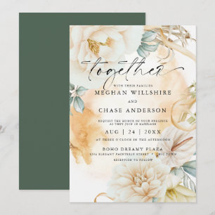 Invitación Pale Terracotta Marfil Watercolor Floral