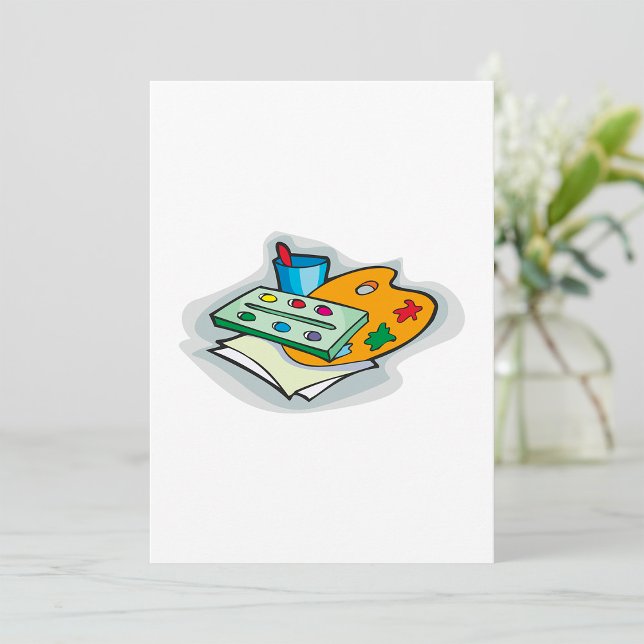 Invitación Paleta acuarela y pincel de material de arte (Subido por el creador)