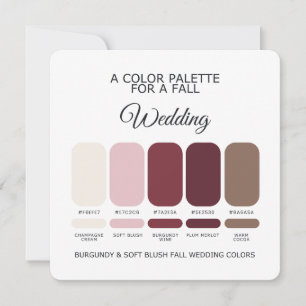 Invitación Paleta de Boda Otoño 2026 Burgundy Soft Blush Tarj