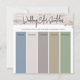 Invitación Paleta de color Birch Boda