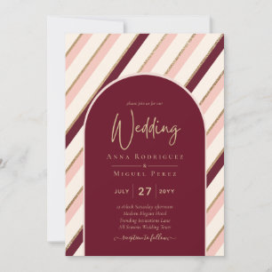 Invitación Paleta de colores Borgoña Boda de oro rosa