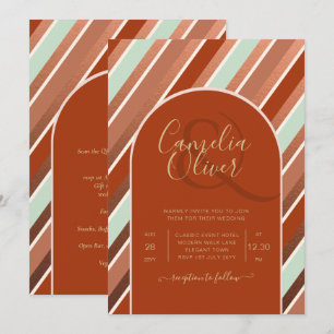 Invitación Paleta de colores Cinnamon Sage Terracotta Boda