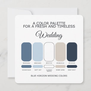 Invitación Paleta de Colores de Boda Azul para Bodas Atempora