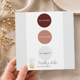Invitación Paleta de Colores de Boda Borgoña