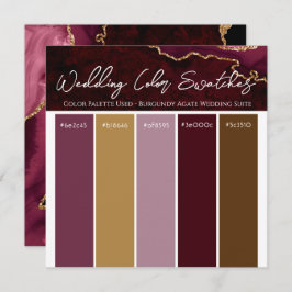Invitación Paleta de Colores de Boda Burgundy Agate Invitació