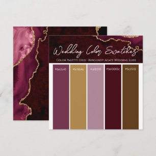Invitación Paleta de Colores de Boda Burgundy Agate Invitació
