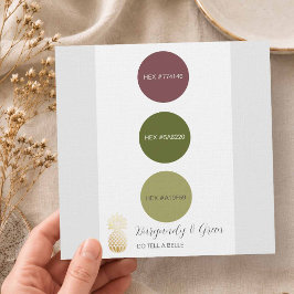 Invitación Paleta de Colores de Boda Burgundy y Verde