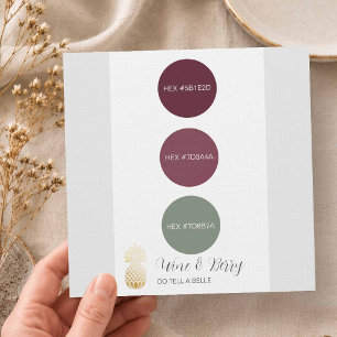 Invitación Paleta de colores de boda con vino y bayas