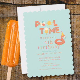 Invitación paleta de flamenco de verano para cumpleaños de ni
