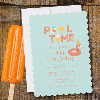 Invitación paleta de flamenco de verano para cumpleaños de ni