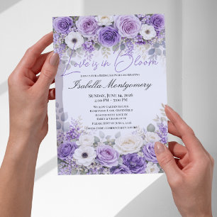Invitación Paleta de lavanda Amor en flor Ducha de Novia
