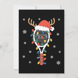 Invitación Paleta de Pickleball de Navidad Reno Cuerno de Ren