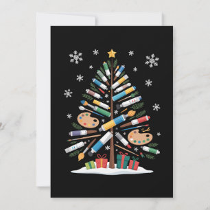 Invitación Paleta de pinceles para árbol de Navidad Artista X