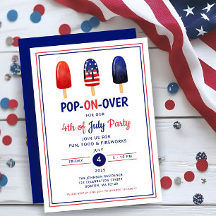 Invitación Paleta de rojo, blanco y azul 4 de julio