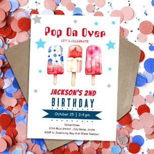 Invitación Paleta Helada de Verano para Niños Pop Over Cumple