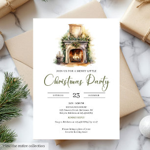 Invitación Paleta Natural Verde Musgo Botánico Navidad Nórdic