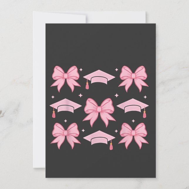 Invitación Paleta rosa de graduación Bow coquette 2025  (Anverso)