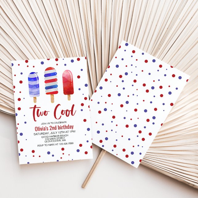 Invitación Paletas Dos Frio Rojo Blanco Azul Cumpleaños 2 (Subido por el creador)