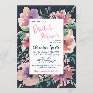 Invitación Palidezca - la ducha nupcial floral gris de la