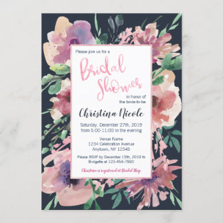 Invitación Palidezca - la ducha nupcial floral gris de la