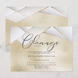 Invitación Pálido champagne, facetas de la perla de oro pospu
