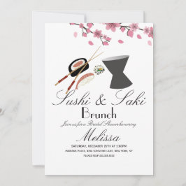 Invitación Palillos de Rollo de Sushi Árbol de Saki Despedida