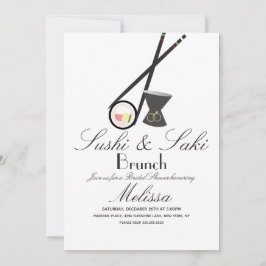Invitación Palillos para rollos de sushi Saki Despedida de so