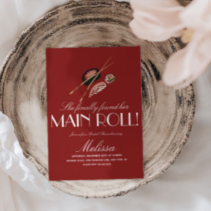 Invitación Palitos de Sushi Rollo de Boda Saki