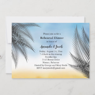 Invitación Palm acuarela vespertina cena escénica