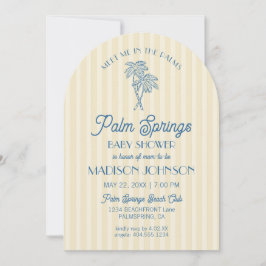 Invitación Palm Amarilla Primavera Pastel Playa Cabana Baby S
