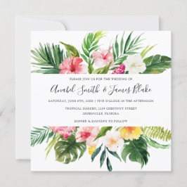 Invitación Palm Banana tropical deja Boda floral