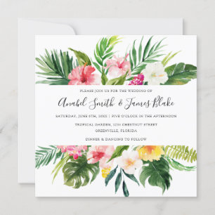 Invitación Palm Banana tropical deja Boda floral