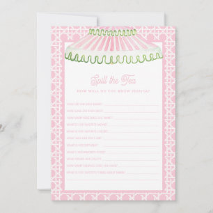 Invitación Palm Beach Cabana   Bridal Shower Revela el Secret