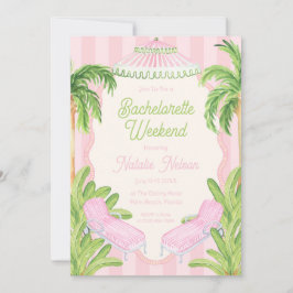 Invitación Palm Beach Pool Loungers Bachelorette Weekend