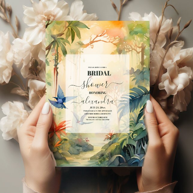 Invitación Palm Beach Tropical Boho Bridal Shower (Subido por el creador)