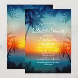 Invitación Palm Beach Tropical Sunset Beach Bridal Shower
