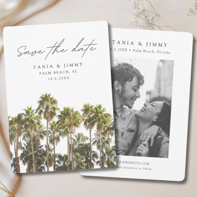 Invitación Palm Beach Wedding Florida Salvar la fecha (Palm Beach Wedding Florida Save the Date Invitation
)