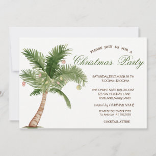 Invitación Palm Christmas Tree,Ornaments Navidad Fiesta
