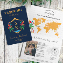 Palm de Escudo de pasaporte de destino de Boda de 