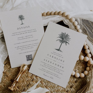 Invitación Palm de La Habana Árbol de palma vintage todo en
